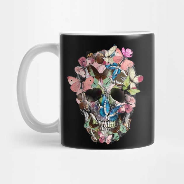 Sage Tribe Skull With Butterflies by Collagedream